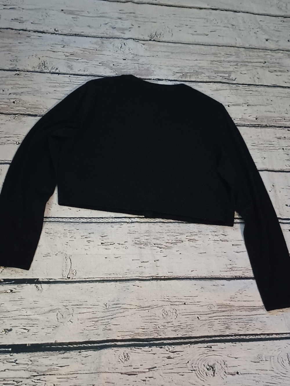 Talbots Black Merino Wool Jewel Button Cropped Cardigan L - Picture 7 of 7
